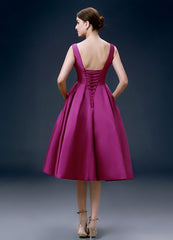 Cocktail Pleated Knee Length Wedding Guest Dresses