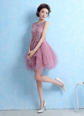 Cocktail Lace Applique Prom Homecoming Dress