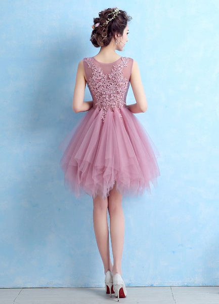Cocktail Lace Applique Prom Homecoming Dress