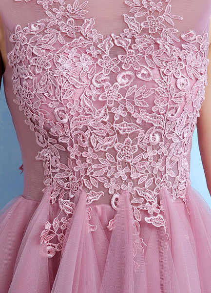 Cocktail Lace Applique Prom Homecoming Dress