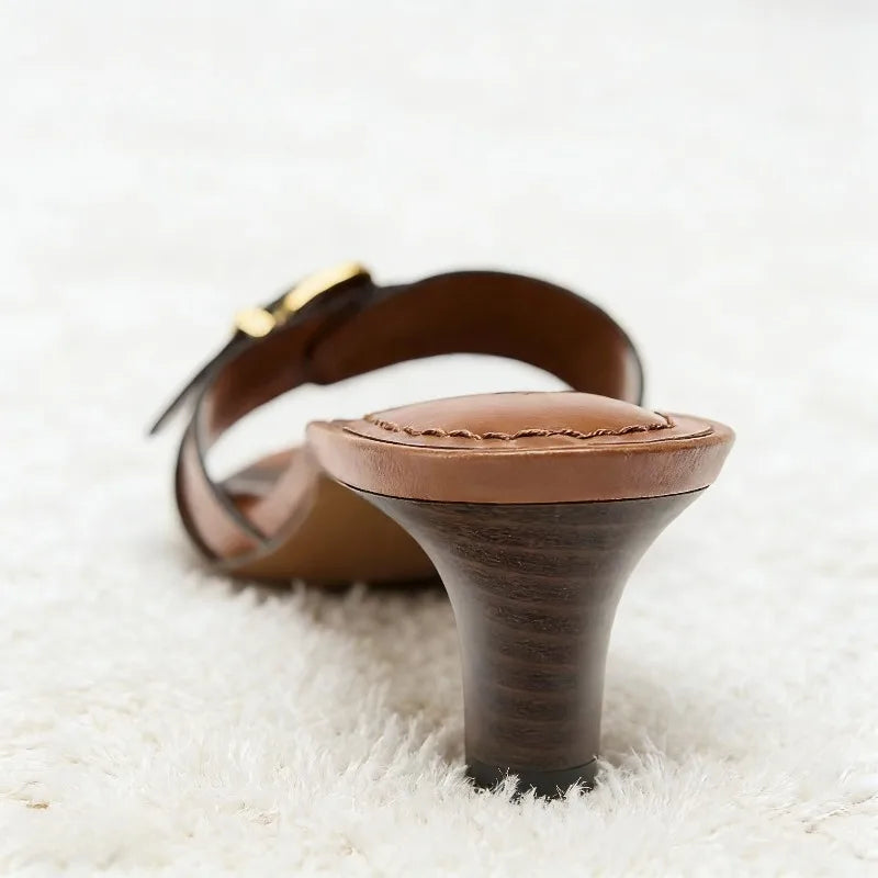 Coffee Kitten Heel