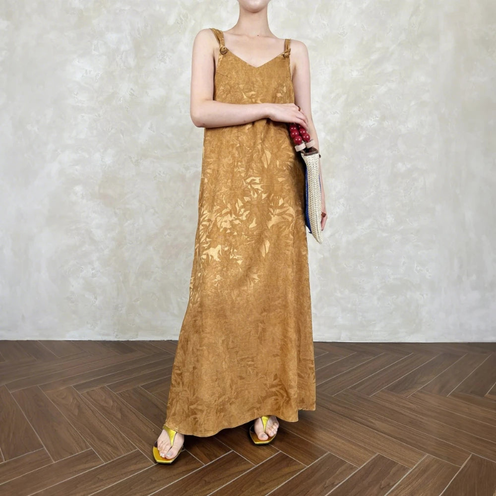 Colorblock Spliced Printed V Neck Sleeveless Loose Temperament Basics Dresses