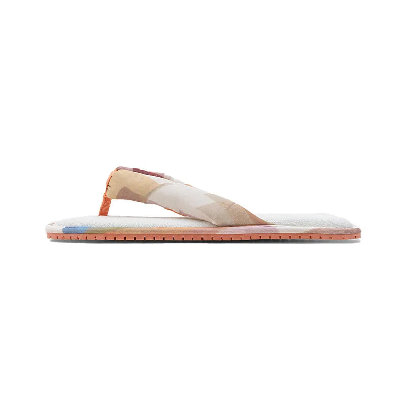 Comfortable Cotton Non-slip Flat Slipper Clip Toe Designer Flip Flops Mixed Colors Holiday Beach Shoes