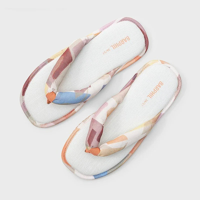 Comfortable Cotton Non-slip Flat Slipper Clip Toe Designer Flip Flops Mixed Colors Holiday Beach Shoes