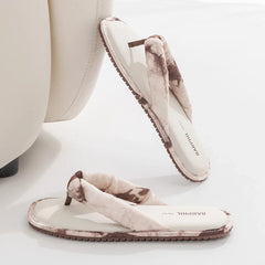 Comfortable Cotton Non-slip Flat Slipper Clip Toe Designer Flip Flops Mixed Colors Holiday Beach Shoes