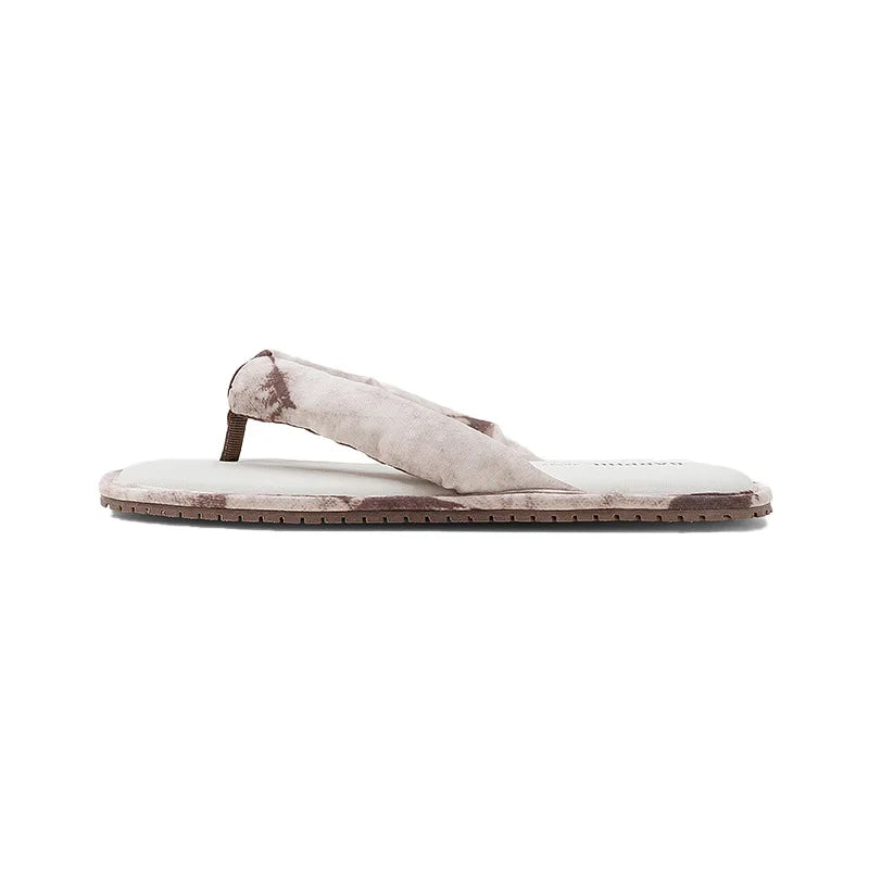 Comfortable Cotton Non-slip Flat Slipper Clip Toe Designer Flip Flops Mixed Colors Holiday Beach Shoes