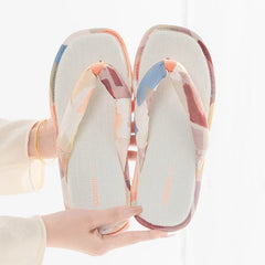 Comfortable Cotton Non-slip Flat Slipper Clip Toe Designer Flip Flops Mixed Colors Holiday Beach Shoes