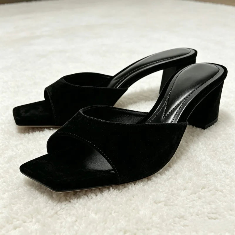 Comfortable Faux Suede Brown Heel