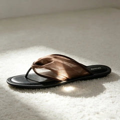 Comfortable Mesh-design Flat Sandals for Clip Toe Beach Flip-flops Light Non-slip Comfortable Shoes