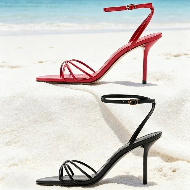 Concise Style Ankle-Strap Heel