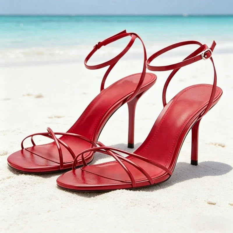 Concise Style Ankle-Strap Heel