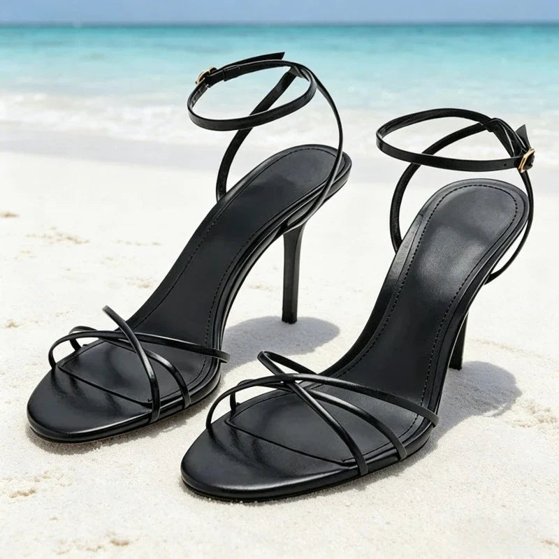 Concise Style Ankle-Strap Heel