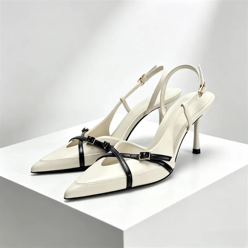 Cross Metal Buckle Strap Decoration High Heel
