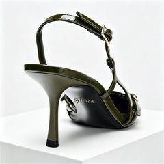Cross Metal Buckle Strap Decoration High Heel