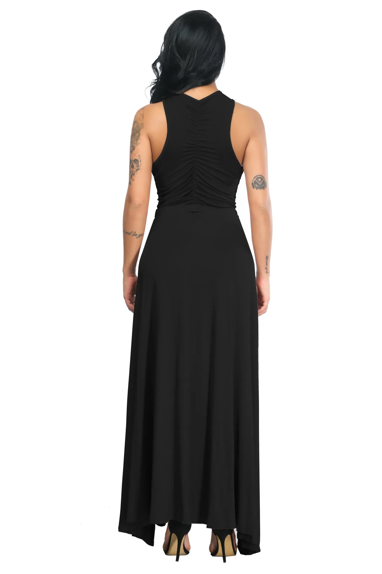 Cross Strap Off Shoulder Solid Color Split Asymmetrical Party Club Dress