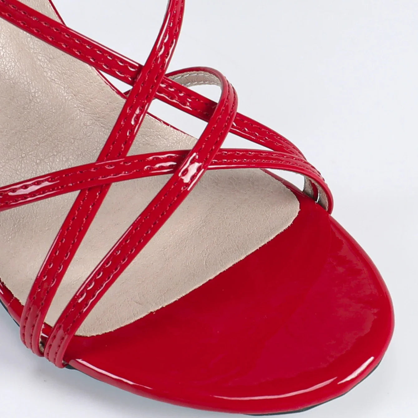 Cross Tied Round Toe Slide Sandals Open Toe Hollow Buckle Sandals Comfortable Party Pole Dance Shoes