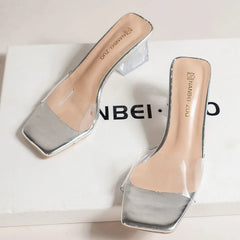 Crystal Clear Transparent Slippers Female Shoes