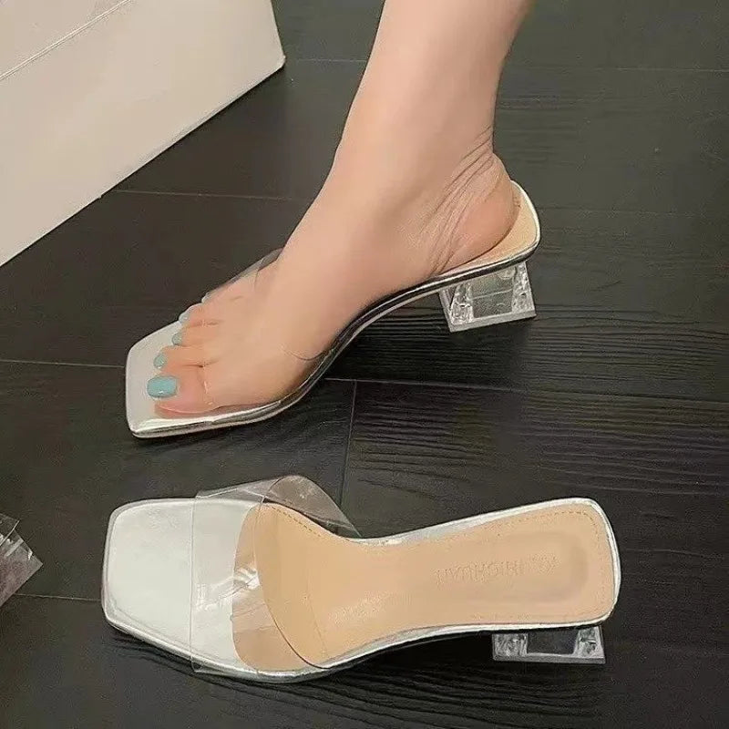 Crystal Clear Transparent Slippers Female Shoes