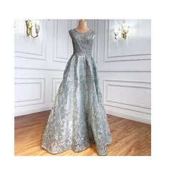 Crystal A-Line Luxury Beading Evening Dresses