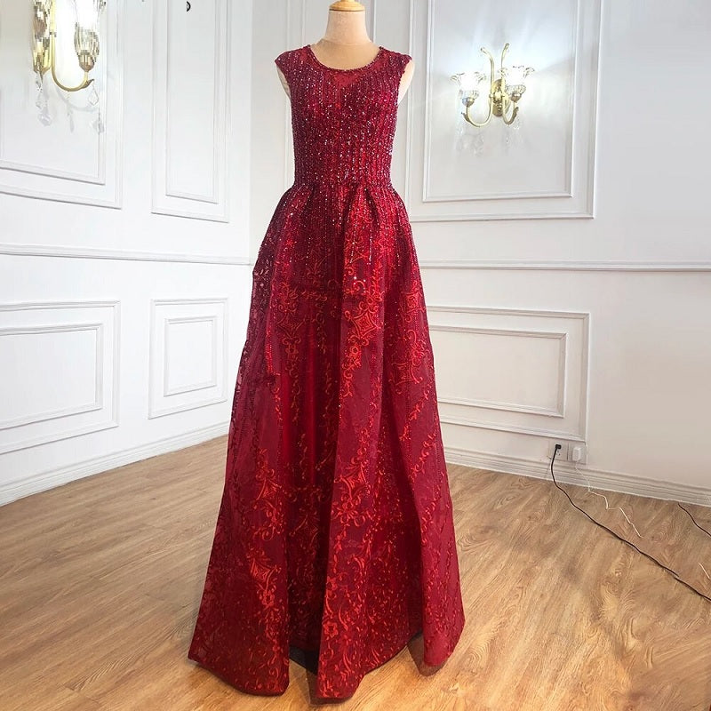 Crystal A-Line Luxury Beading Evening Dresses