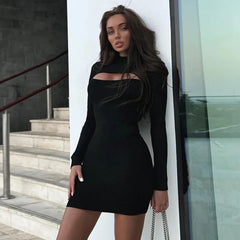 Cut Out Bodycon Dress Night Club Mini Dress