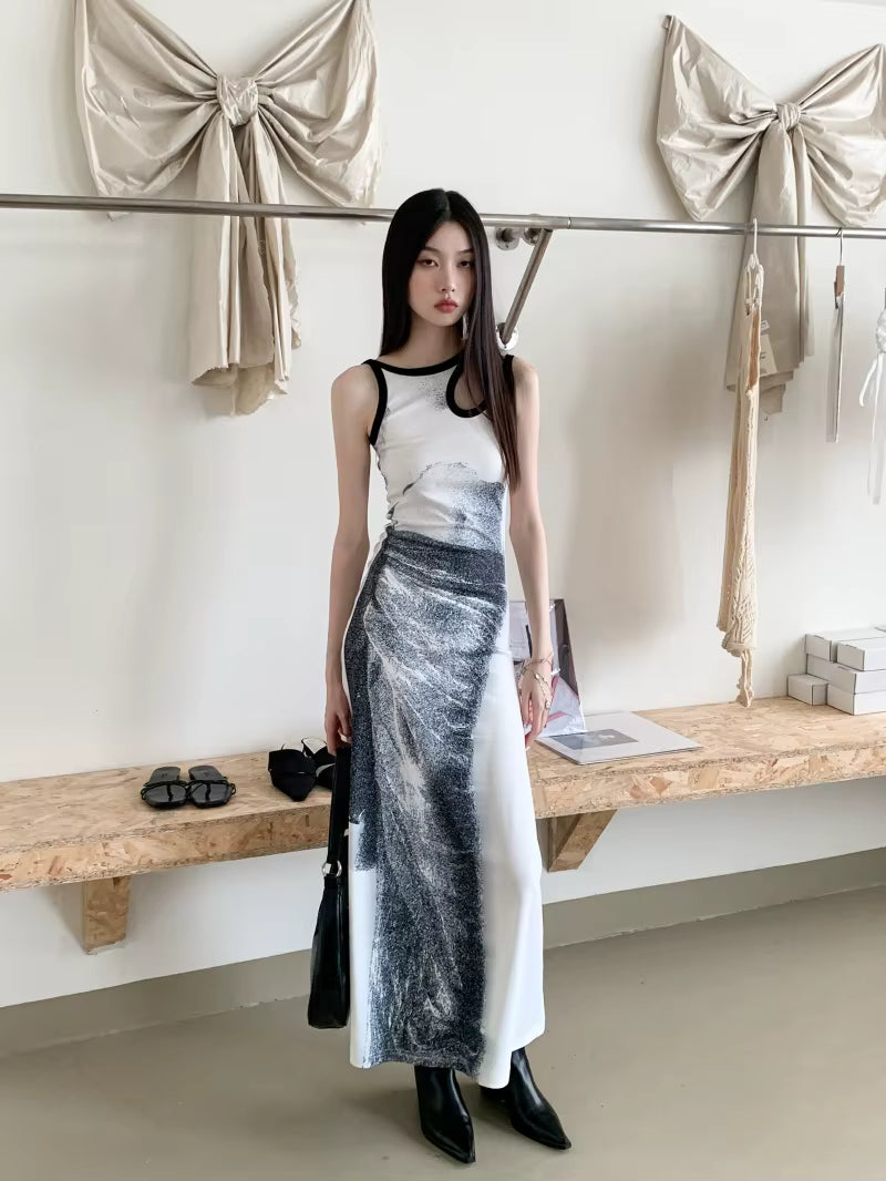 Cut Out Designer Sleeveless A Line Tunics Bodycon Maxi Dress