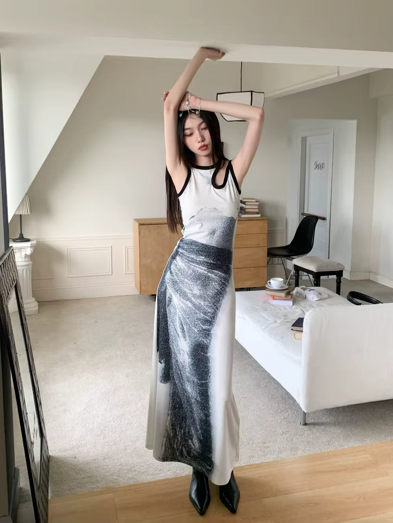 Cut Out Designer Sleeveless A Line Tunics Bodycon Maxi Dress