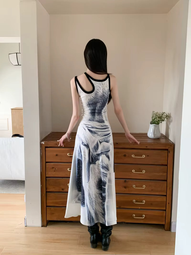Cut Out Designer Sleeveless A Line Tunics Bodycon Maxi Dress