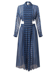 Cut Out Waist Print Maxi Dresses