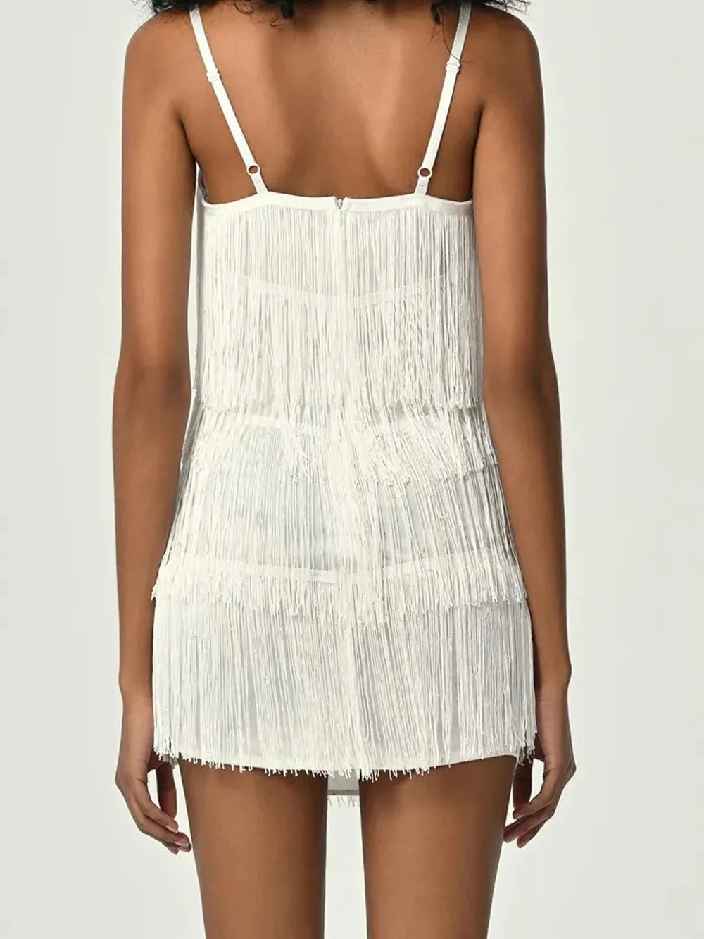 Dance Clothes Hip Scarf Tassel Ballroom Samba Fringes Competition Performance Slip Dress