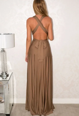 Deep V-neck Sleeveless Strapped Evening Party Club Maxi Dress