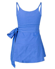 Denim Mini Dress V Neck Dress