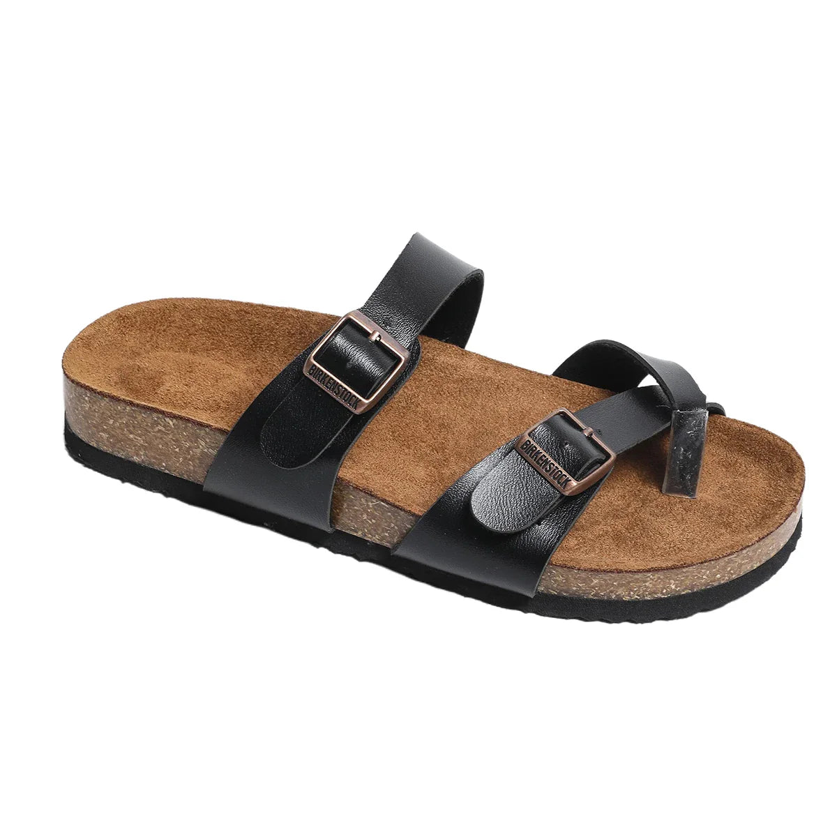 Designer Classic Cork Sandals for Soft Thick Sole Cork Slippers Beach Sandals Home Open Toe Flat Sandals