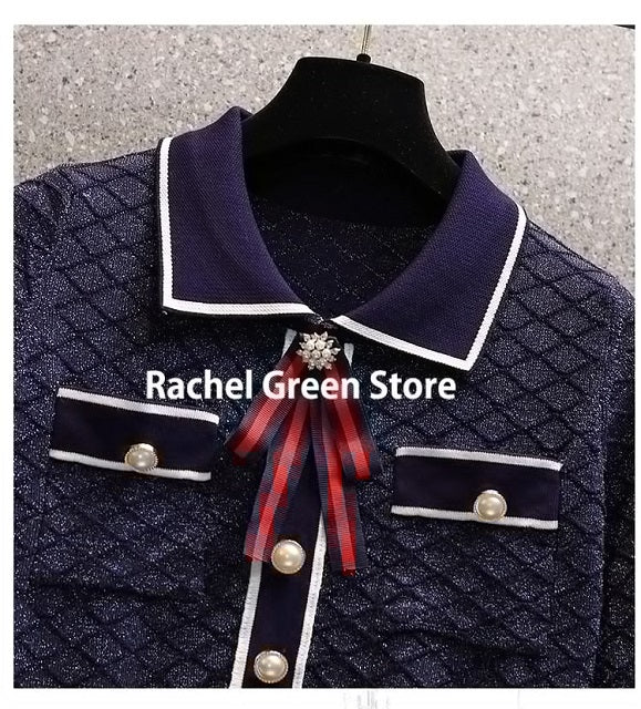 Designer Clothing high End Bow Tie Slimming Knitted Long party Dress