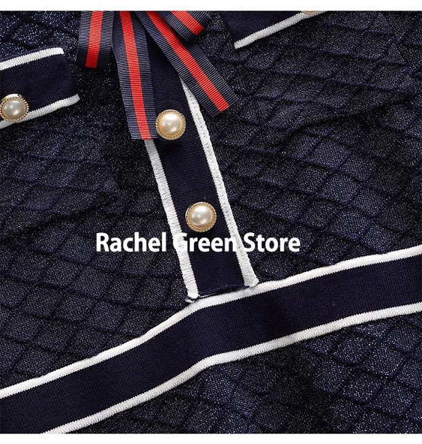 Designer Clothing high End Bow Tie Slimming Knitted Long party Dress