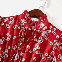 Designer Flower Print Elastic Waist Maxi Dresses