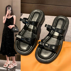 Designer Slippers Stylish Peep-toe Low Heel