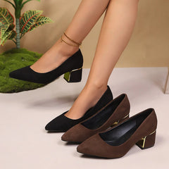 Designer Sapatos Femininas Cute Sweet Black Comfort Spring Square Heel