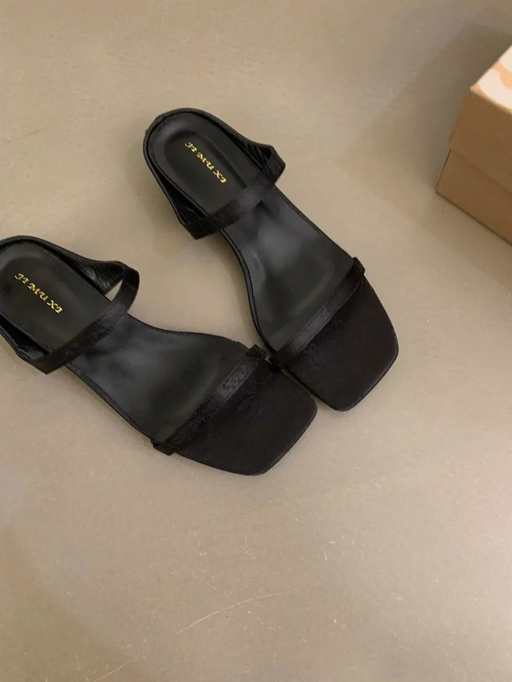 Designer Brand Slipper Narrow Band Ladies Elegant Slides Thin High Heel