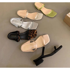 Designer Brand Slipper Narrow Band Ladies Elegant Slides Thin High Heel