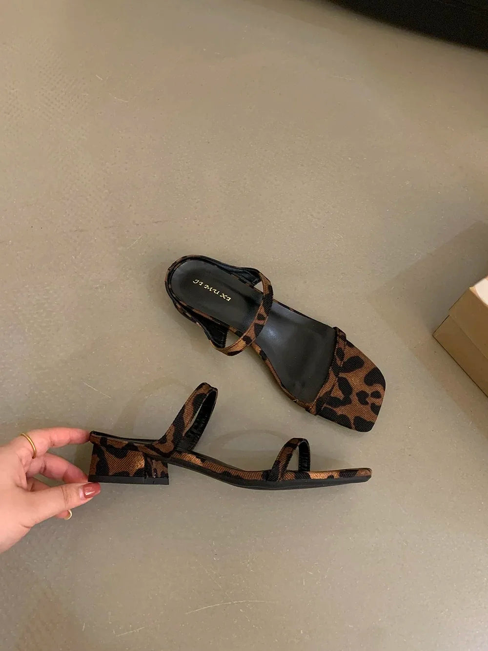 Designer Brand Slipper Narrow Band Ladies Elegant Slides Thin High Heel