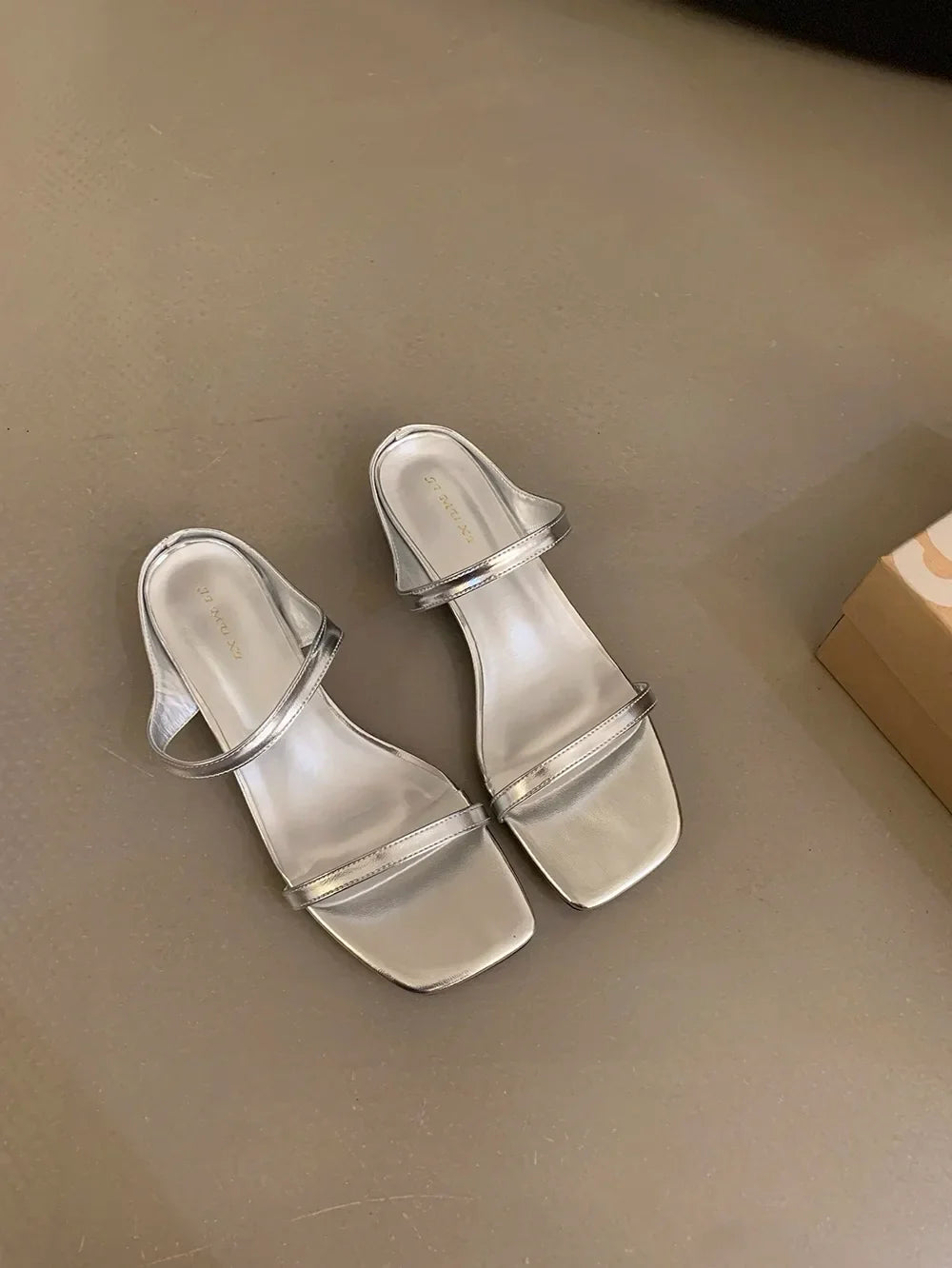 Designer Brand Slipper Narrow Band Ladies Elegant Slides Thin High Heel