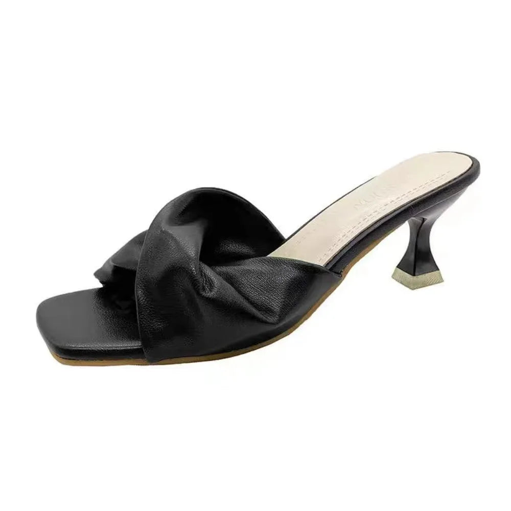 Designer Simple Ladies Slippers Dew Feet High Heel