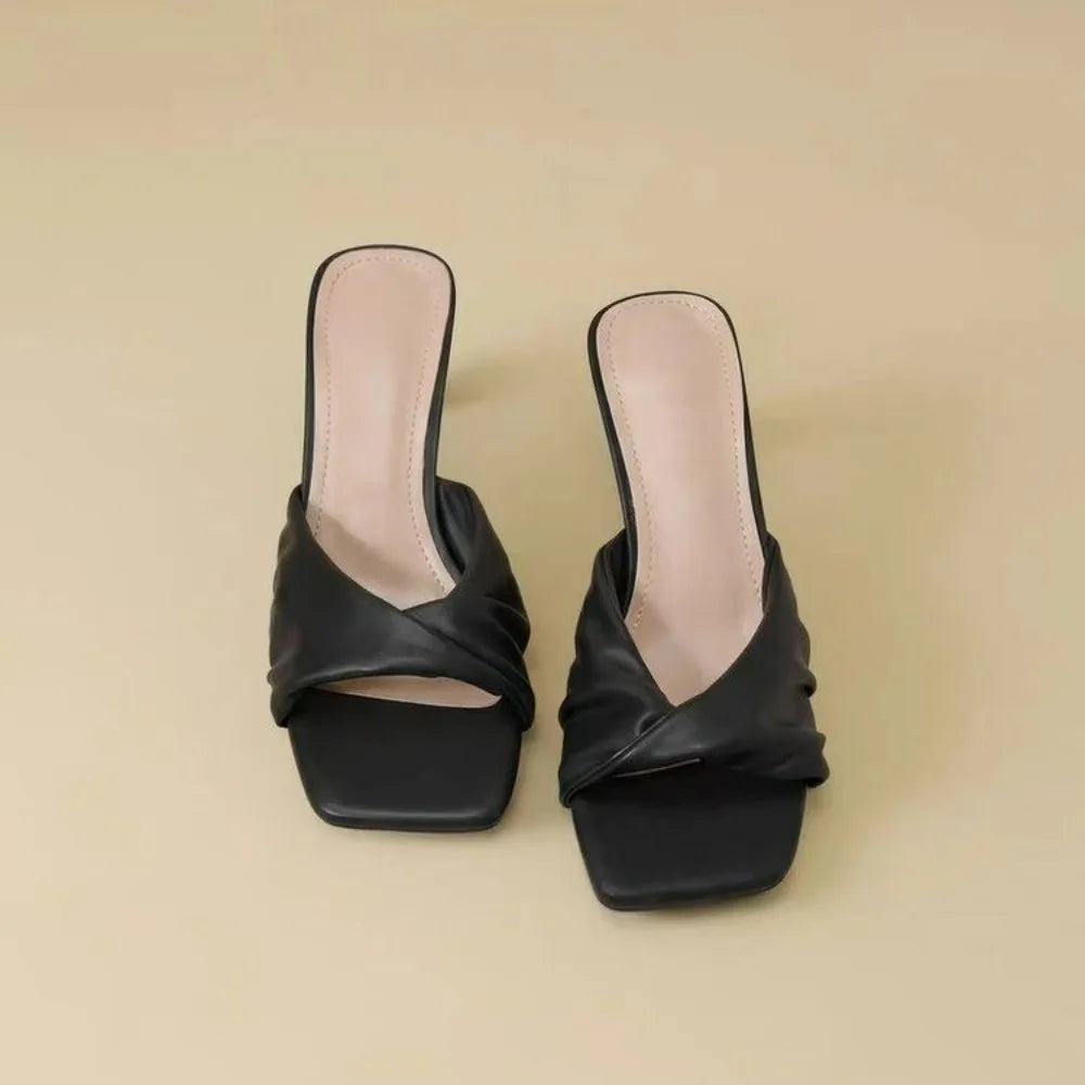 Designer Simple Ladies Slippers Dew Feet High Heel
