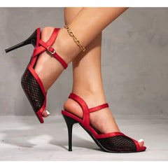 Designer Hollow Out Mesh Sandals For Peep Toe Gladiator High Heel