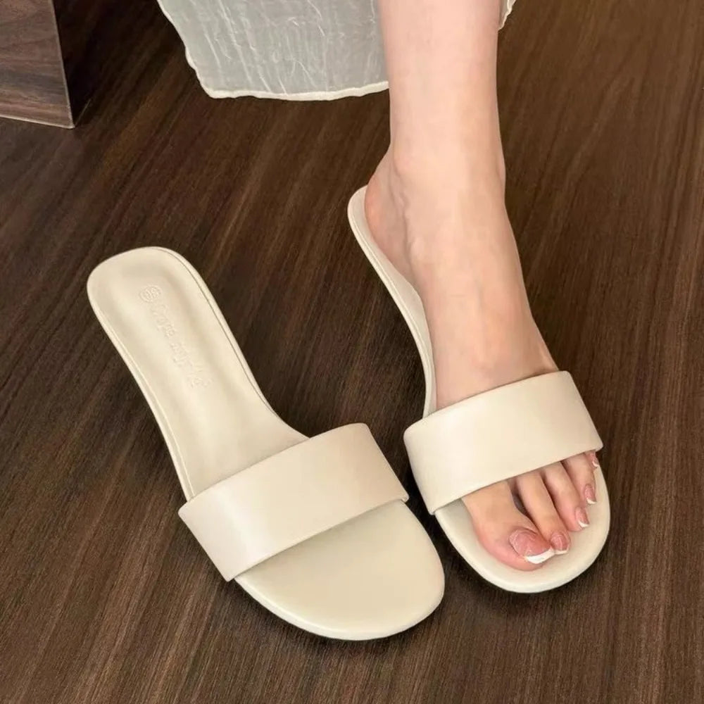 Designer Open Toe Slip on High Heel