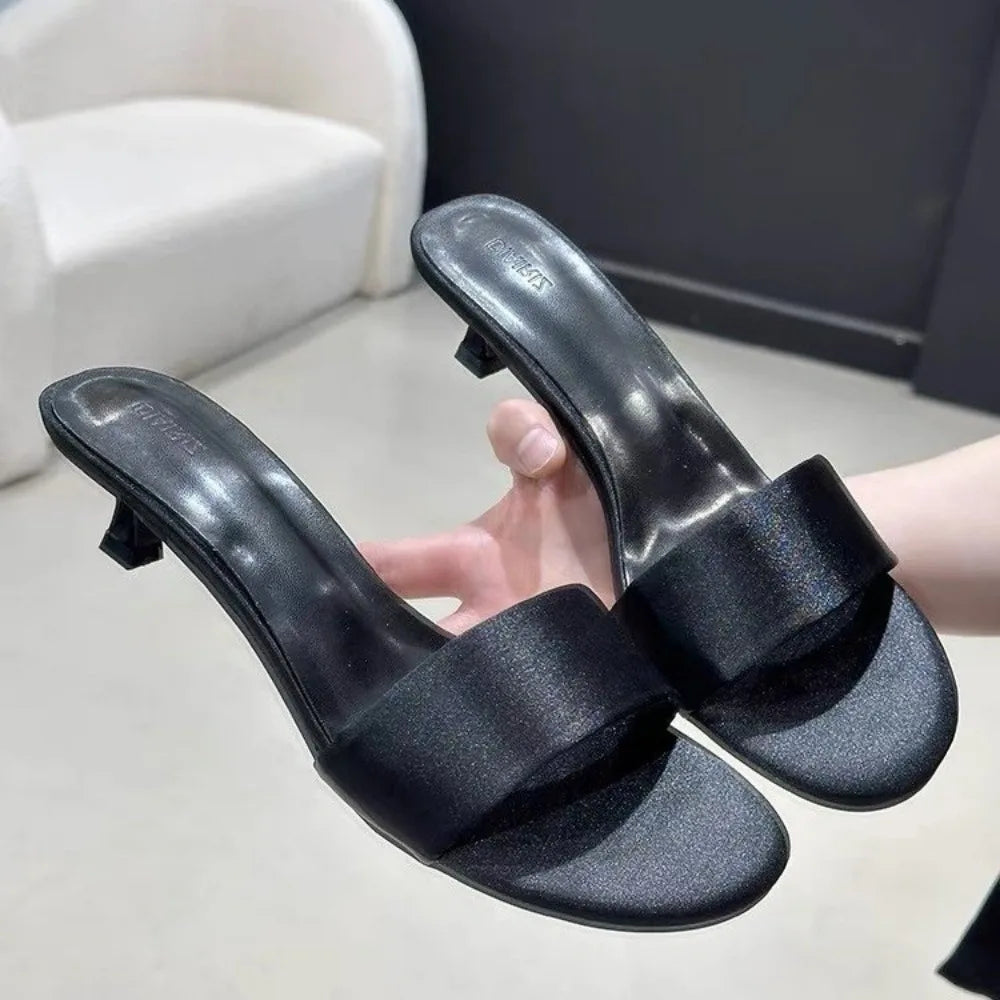 Designer Open Toe Slip on High Heel