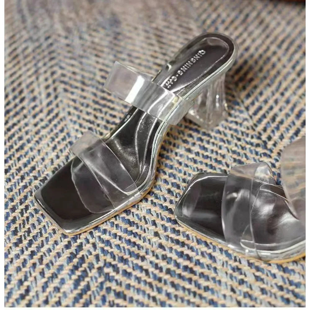 Designer Pumps Sandals PVC Jelly Slippers Open Toe High Heel