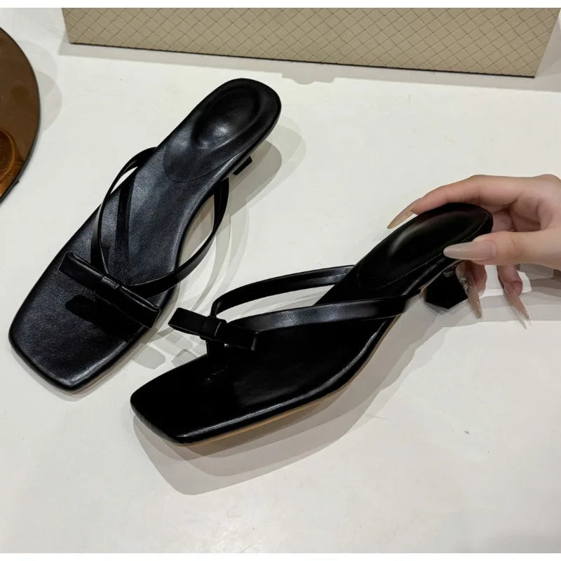 Designer Retro Slippers Soft Leather Sandals Cat Shoes