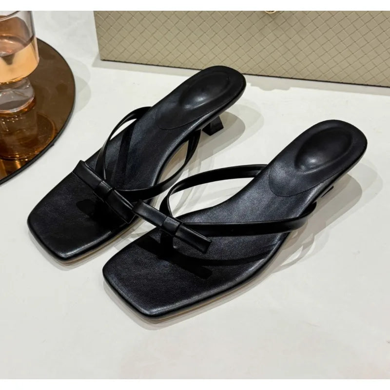 Designer Retro Slippers Soft Leather Sandals Cat Shoes